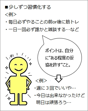 少しずつ習慣化する