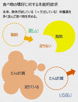 食べ物の嗜好に対する本能的欲求